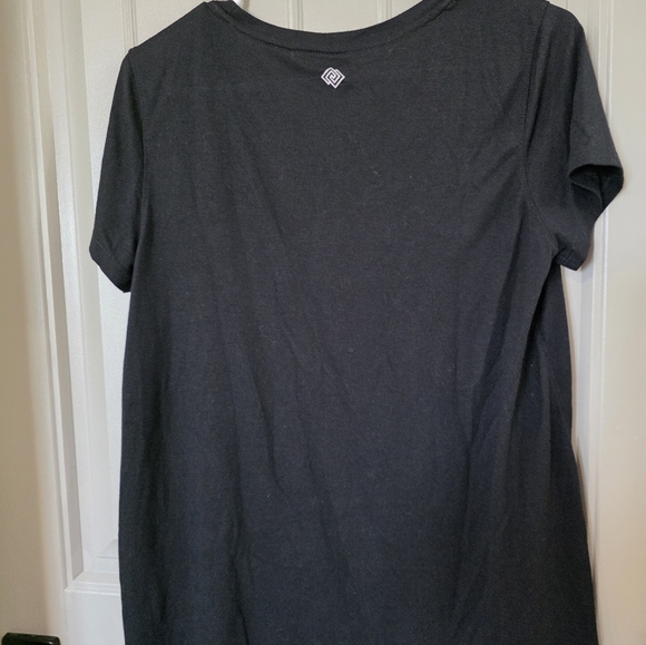 Zelos Womans Medium Black Short Sleeve Shirt Quote Stretchy Soft - Picture 2 of 3